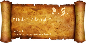 Mikó Zénó névjegykártya